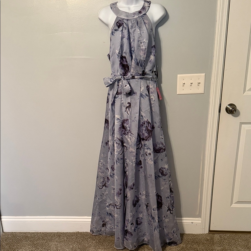 Alex Evenings Floral Maxi Dress - Lavender and Purple
